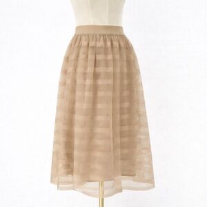 Neutral Sheer Midi Skirt with‎ Lining – Coquette Balletcore Size Small